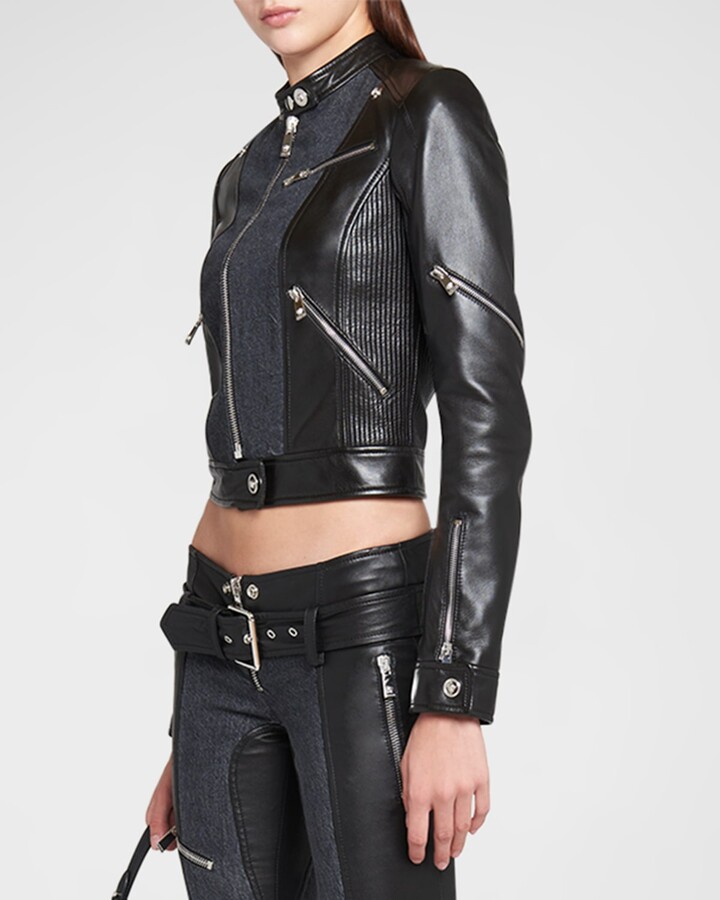 Versace MixedMedia Moto Jacket ShopStyle