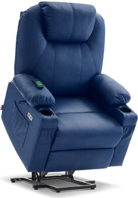 Newacme LLC 22.8" Wide Dual Motor Power Recliner Lift Chair with Massage and Heat, Infinite Position, Faux Leather