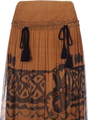 Alberta Ferretti Long Patterned Skirt