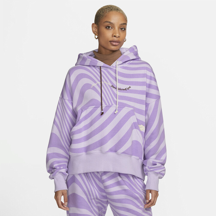 Nike Women's Sportswear Phoenix Fleece Pullover Hoodie in Purple - ShopStyle