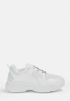 plain white chunky sneakers