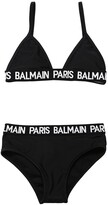 Thumbnail for your product : Balmain Logo Band Triangle Bikini
