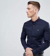 Thumbnail for your product : Jack Wills Hinton Skinny Poplin Stretch Fit Shirt In Navy