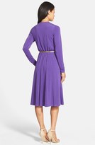 Thumbnail for your product : Donna Ricco Belted Jersey Fit & Flare Dress