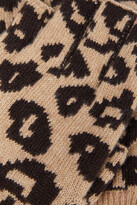 Thumbnail for your product : Autumn Cashmere Leopard-jacquard Cashmere Fingerless Gloves