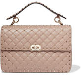 Thumbnail for your product : Valentino Garavani The Rockstud Spike Large Quilted Leather Shoulder Bag - Blush