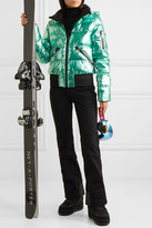 Thumbnail for your product : Goldbergh Aura Hooded Appliqued Quilted Metallic Down Ski Jacket