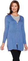 Thumbnail for your product : Halston H By H by Zip Front Boyfriend Cardigan w/ Side Slits