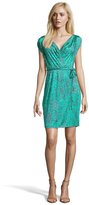 Thumbnail for your product : Yoana Baraschi jade and grey stretch silk blend pattern printed sleeveless draped dress