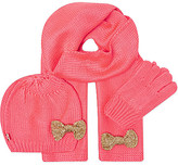Thumbnail for your product : Billieblush Bow hat scarf & glove set