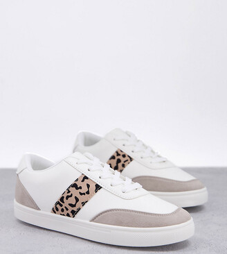 leopard print stripe trainers