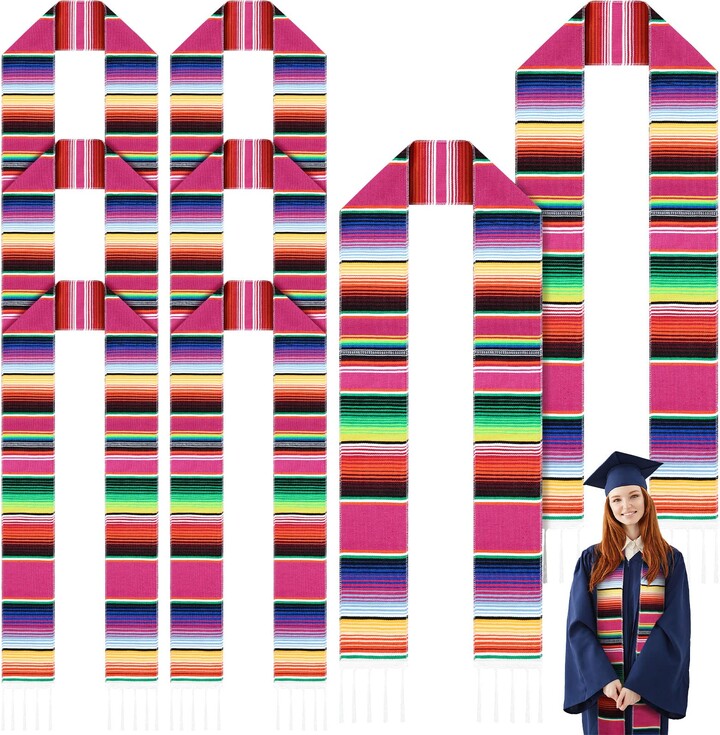 Berlune 8 Pcs 2023 Mexican Graduation Stole Hispanic Mexican Graduation
