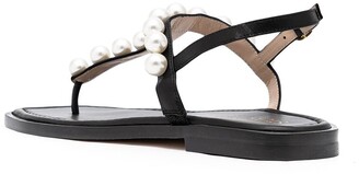 Stuart Weitzman Goldie pearl T-bar sandals