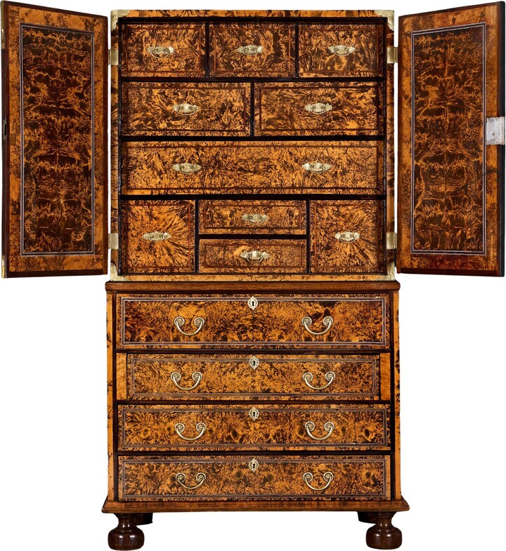 Coxed and Woster A George I Mulberry Secretaire Bureau Attributed To Coxed & Woster