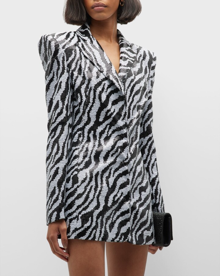 Bronx and Banco Zizi Zebra Sequin Blazer Mini Dress ShopStyle
