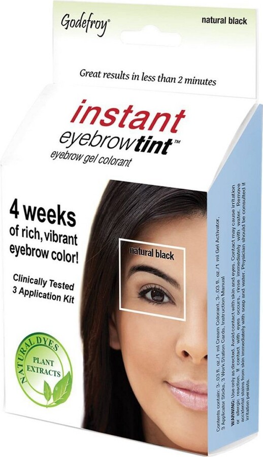 Godefroy Instant Eyebrow Tint Natural Black 3 Application Kit