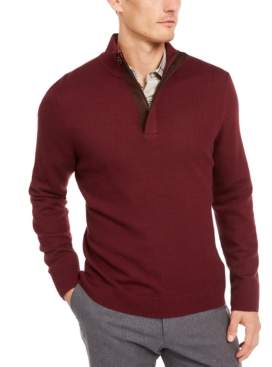 Tasso Elba Men's Supima Cotton Textured 1/4-Zip Sweater, Created For Macy's
