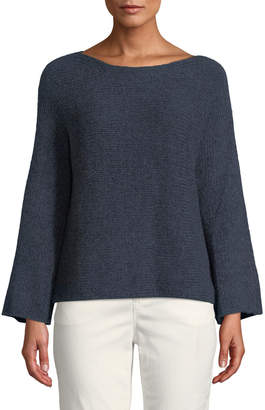 Eileen Fisher Alpaca-Cotton Boat-Neck Pullover Sweater