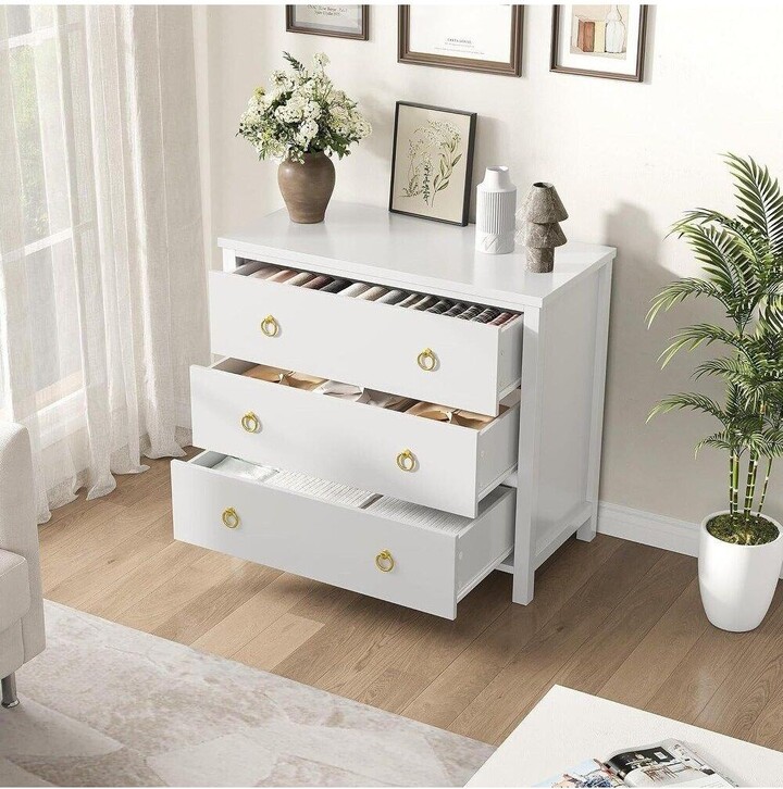 gaomon 3-Drawer Boho Rattan Dresser, Tall Modern Chest for Bedroom, Closet, Living Room, Nursery, Large Storage Cabinet