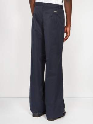 Balenciaga Straight Leg Cotton Chino Trousers - Mens - Navy