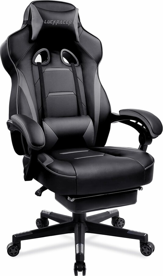 LUCKRACER Gaming Chair with Footrest Office Desk Chair Ergonomic Gaming