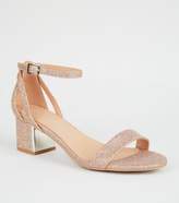 Thumbnail for your product : New Look Wide Fit Glitter Block Heels