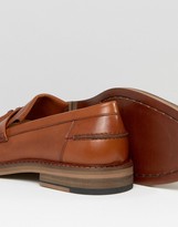 Thumbnail for your product : ASOS Smart Loafers in Tan Leather With Fringe Detail