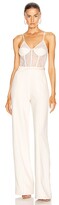 Thumbnail for your product : Jonathan Simkhai Jenna Lace Mixing Jumpsuit in White