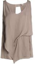 Thumbnail for your product : OAK Layered Draped Satin Top