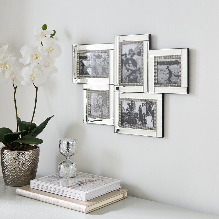 Dunelm Multi Frame Diamonte Wall Mirror Silver ShopStyle