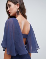 Thumbnail for your product : Asos Tall ASOS DESIGN Tall flutter sleeve midi dress with pleat skirt
