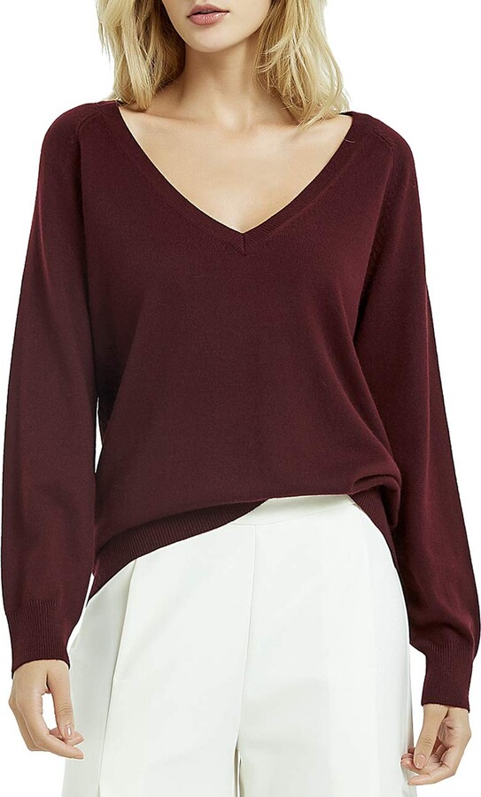 ladies burgundy sweater