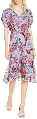 chelsea28 print faux wrap dress