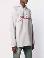 Thumbnail for your product : Balmain logo print longline hoodie
