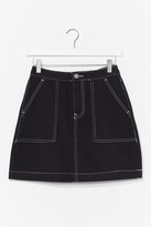 Thumbnail for your product : Nasty Gal Womens Stitch Denim Mini Skirt - Black - L