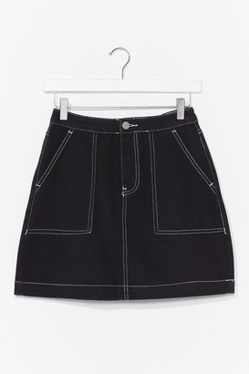 Nasty Gal Womens Stitch Denim Mini Skirt - Black - M