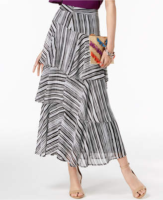 INC International Concepts Printed Tiered Skirt, Created for Macy's