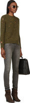 Thumbnail for your product : Etoile Isabel Marant Green Distressed Knit Rain Pullover