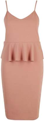 boohoo NEW Womens Plus Strappy Peplum Midi Dress in Polyester 5% Elastane
