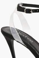 Thumbnail for your product : boohoo Pointed Toe Clear Strap Heels