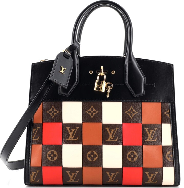 Louis Vuitton City Steamer Handbag Damier Tressage Monogram Canvas and  Leather MM - ShopStyle Tote Bags