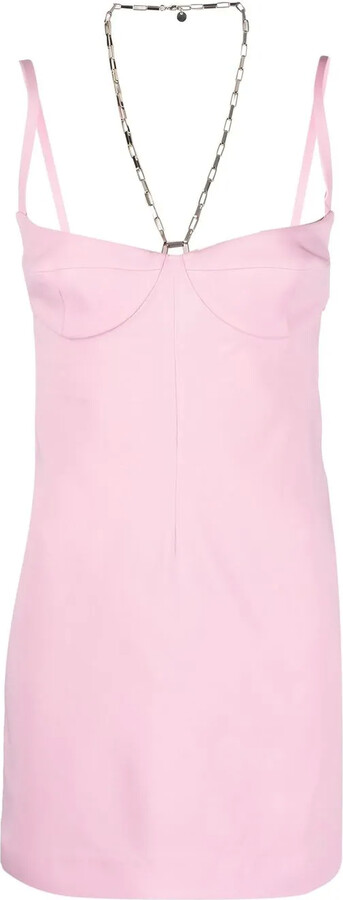 ATTICO Square-Neck Backless Mini Dress