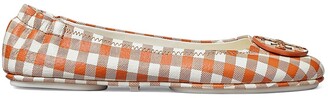 Tory Burch Minnie Gingham Leather Ballet Flats