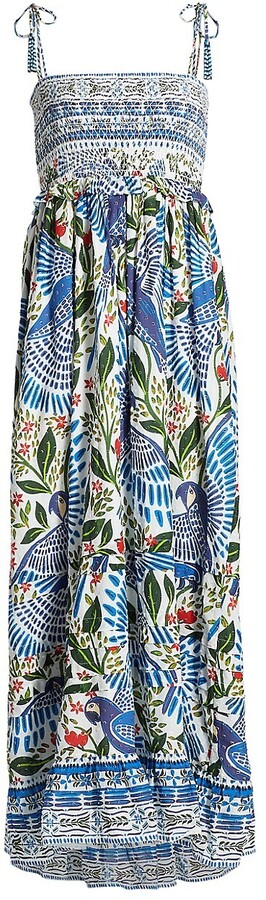 Farm Rio Macaw Flight Smocked Maxi Dress - ShopStyle