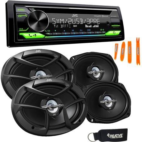 JVC KD-T915BTS - CD, Bluetooth, Dual USB, AUX, Amazon Alexa, SirusXM Ready + Two Pairs Of 6x9' Speakers
