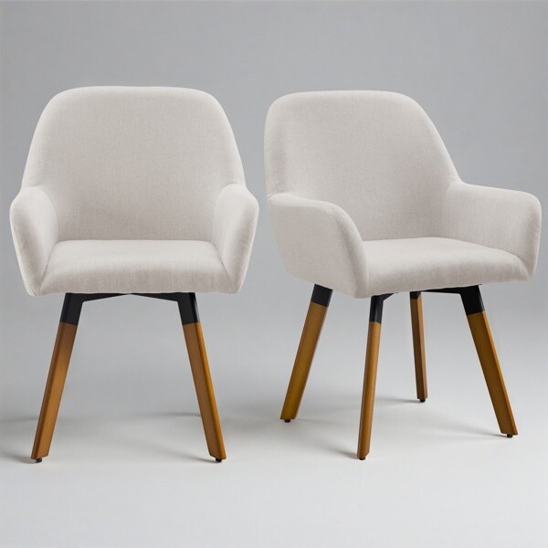 Art Leon ArtLeonFabricUpholsteredSwivelDiningChairSetof2