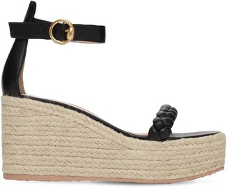 Gianvito Rossi 85mm Leather Espadrille Wedges