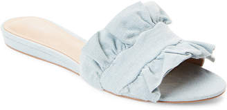 Charles David Light Blue Maye Ruffle Slide Sandals