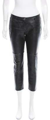 American Retro Leather Mid-Rise Pants
