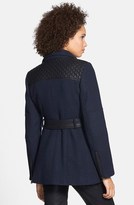 Thumbnail for your product : GUESS Asymmetrical Belted Coat with Faux Leather Trim (Online Only)